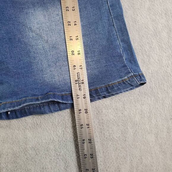 Denim & Rivets Shorts Womens 20 Blue Distressed  Medium Wash Bermuda Denim - Picture 7 of 10